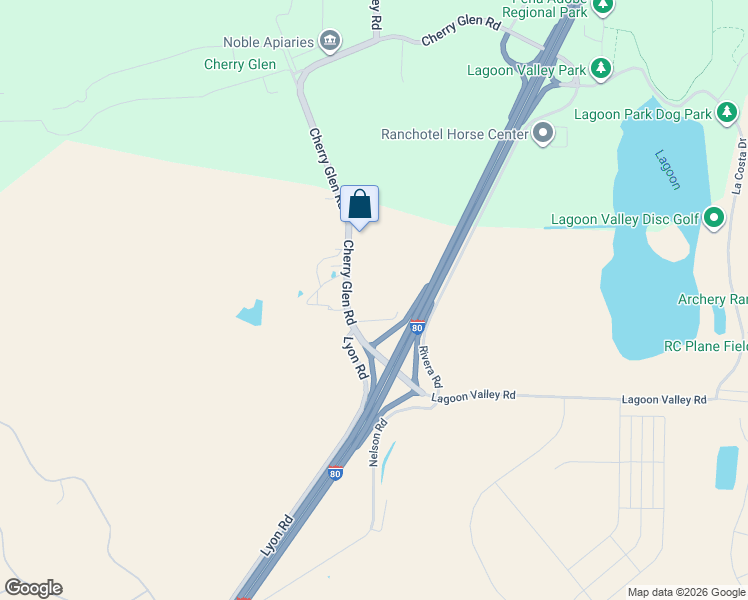 map of restaurants, bars, coffee shops, grocery stores, and more near 5666 Cherry Glen Road in Vacaville