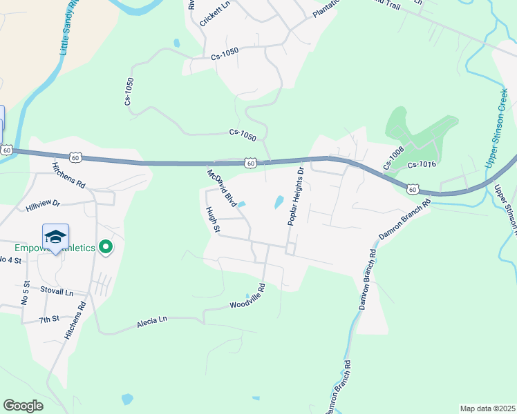 map of restaurants, bars, coffee shops, grocery stores, and more near 112-110 Linda Ln in Grayson