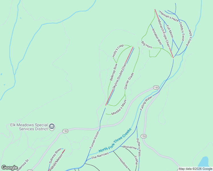 map of restaurants, bars, coffee shops, grocery stores, and more near 1040 North Elk Meadows Drive in Beaver