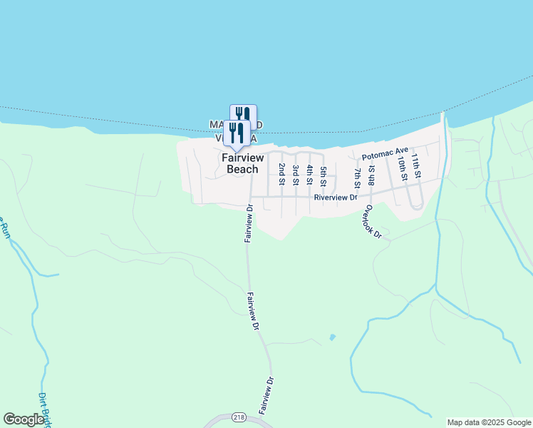 map of restaurants, bars, coffee shops, grocery stores, and more near 6184 South 1st Street in King George
