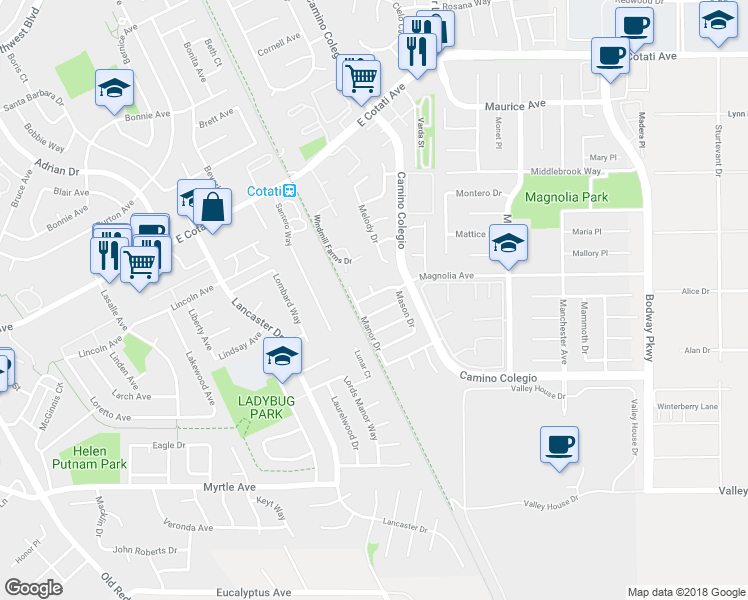 map of restaurants, bars, coffee shops, grocery stores, and more near 1215 Magnolia Avenue in Rohnert Park