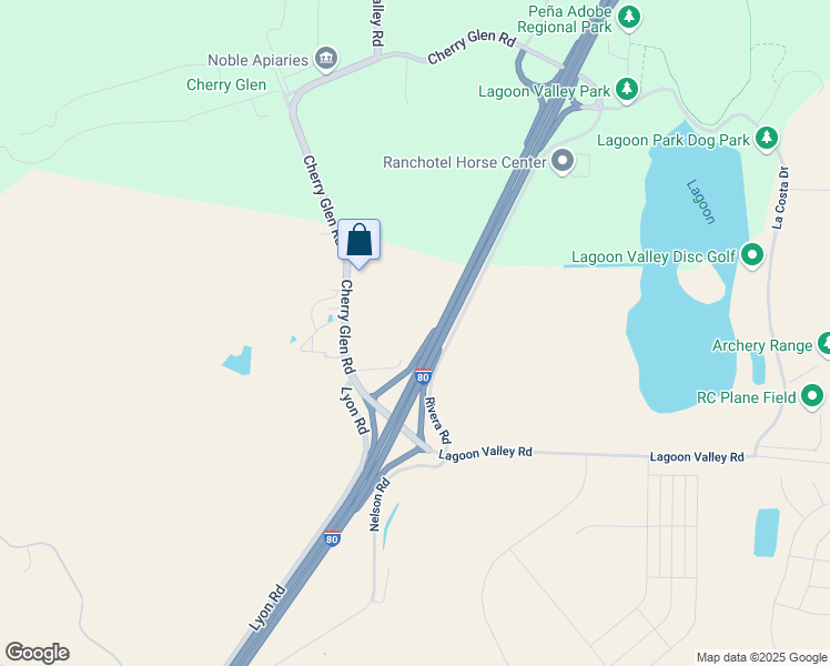 map of restaurants, bars, coffee shops, grocery stores, and more near 5666 Cherry Glen Road in Vacaville