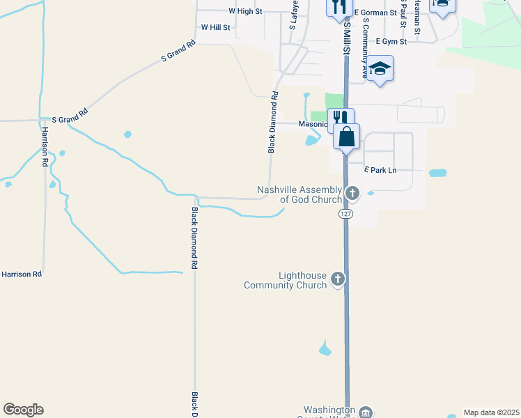 map of restaurants, bars, coffee shops, grocery stores, and more near 7800 Black Diamond Road in Nashville