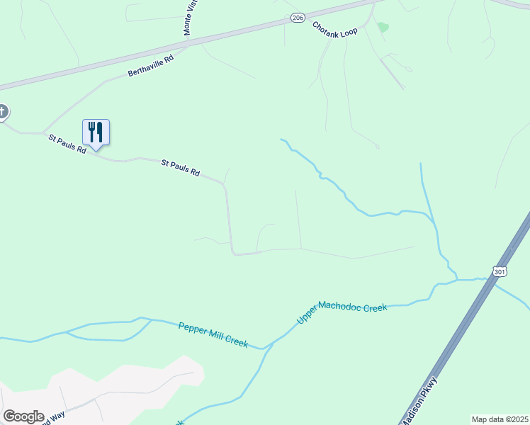 map of restaurants, bars, coffee shops, grocery stores, and more near 13467 Regalia Drive in King George