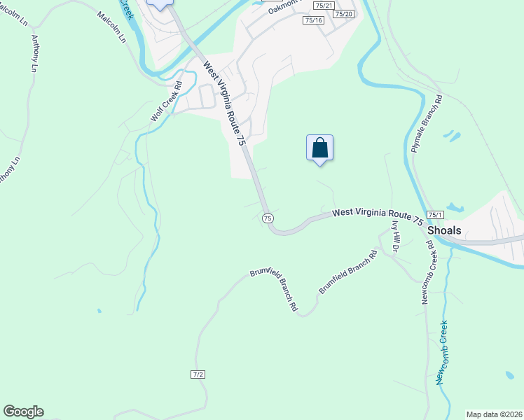 map of restaurants, bars, coffee shops, grocery stores, and more near 3510 West Virginia 75 in Huntington