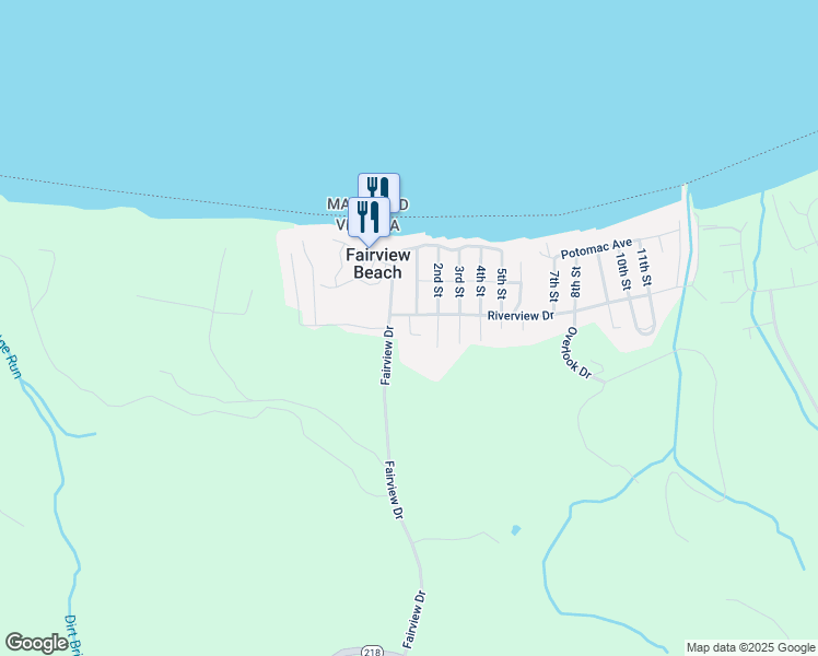 map of restaurants, bars, coffee shops, grocery stores, and more near 6184 South 1st Street in King George