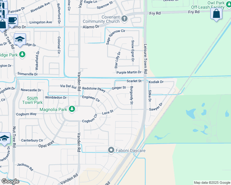 map of restaurants, bars, coffee shops, grocery stores, and more near 366 Crimson Circle in Vacaville