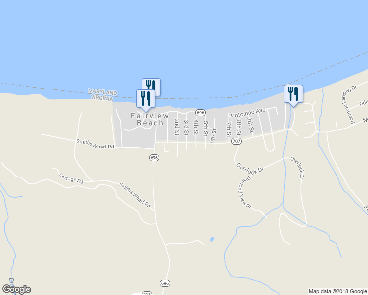 map of restaurants, bars, coffee shops, grocery stores, and more near 6172 3rd Street in King George