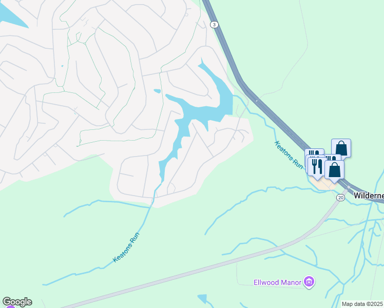 map of restaurants, bars, coffee shops, grocery stores, and more near 136 Larkspur Lane in Locust Grove