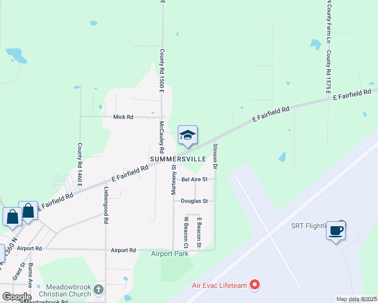 map of restaurants, bars, coffee shops, grocery stores, and more near 1118 Fairfield Road in Mount Vernon