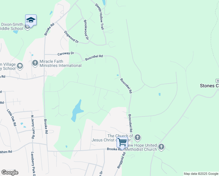 map of restaurants, bars, coffee shops, grocery stores, and more near 31 King Georges Grant in Fredericksburg