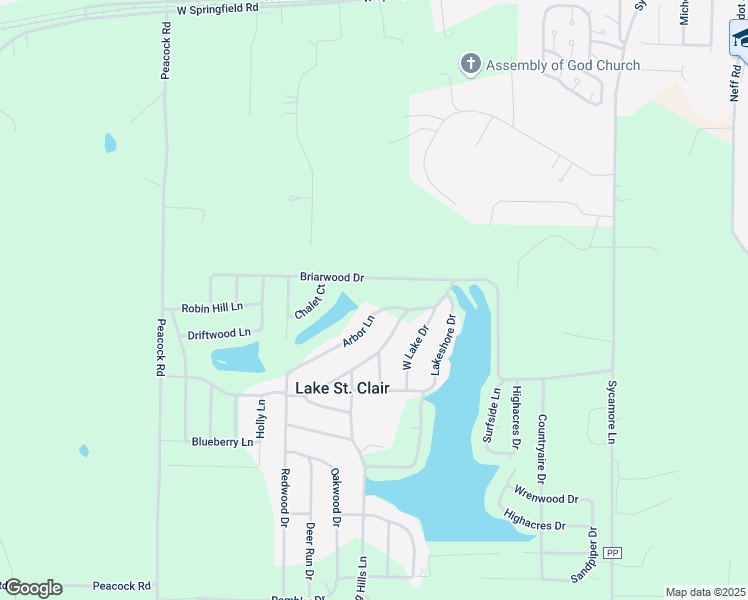 map of restaurants, bars, coffee shops, grocery stores, and more near 439 Arbor Lane in Saint Clair