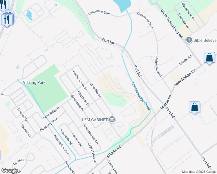 map of restaurants, bars, coffee shops, grocery stores, and more near 1021 Stonelilly Drive in Jeffersonville