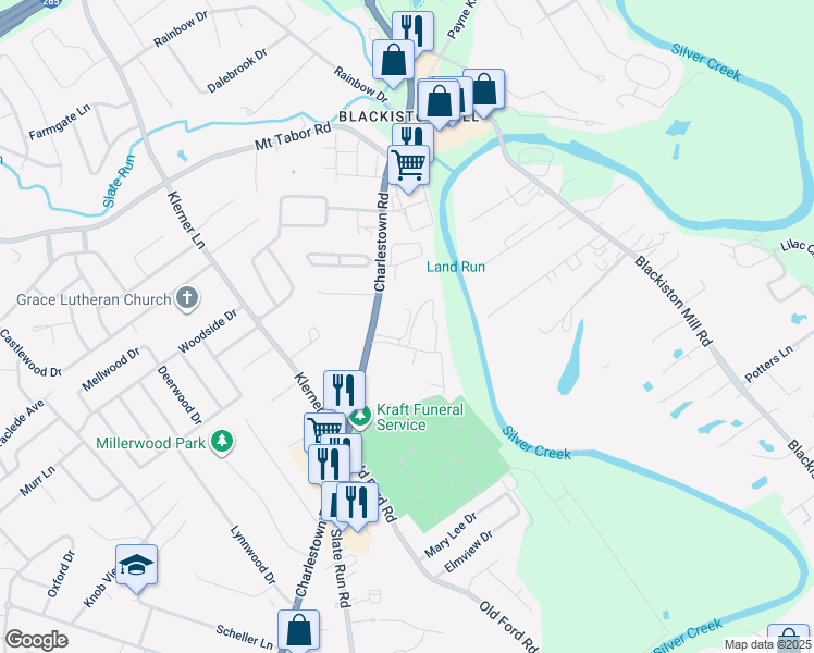 map of restaurants, bars, coffee shops, grocery stores, and more near 502 Colonial Club Drive in New Albany