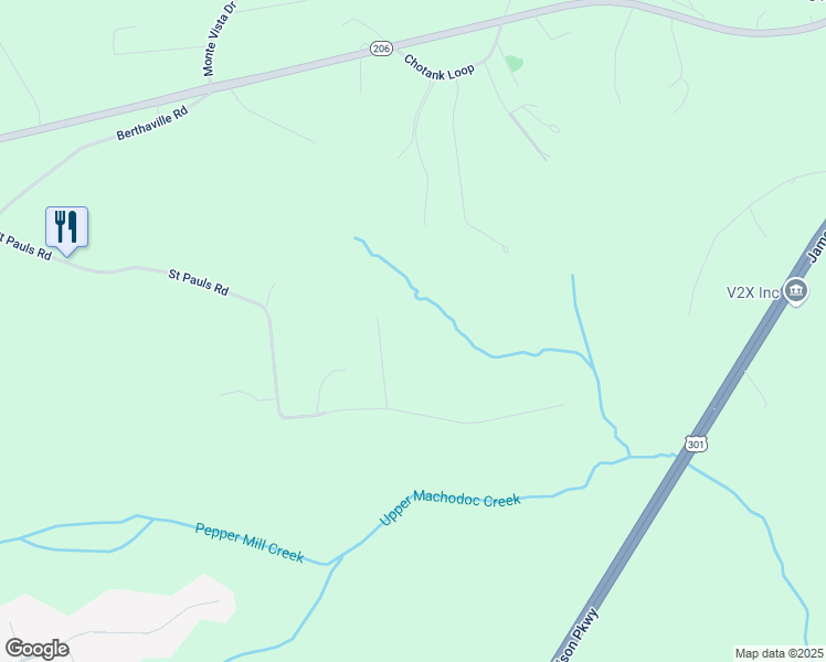 map of restaurants, bars, coffee shops, grocery stores, and more near 6609 Saint Pauls Road in King George