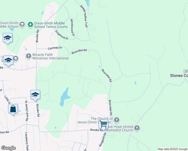 map of restaurants, bars, coffee shops, grocery stores, and more near 31 King Georges Grant in Fredericksburg