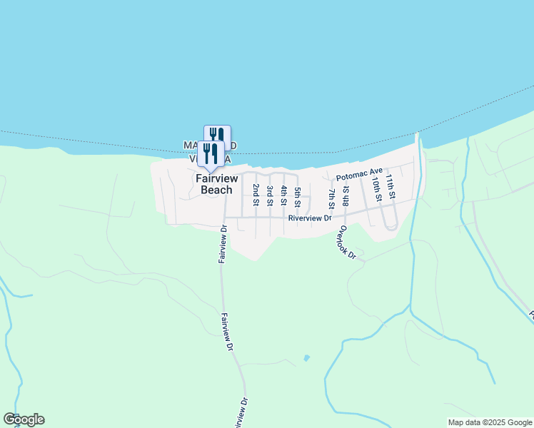 map of restaurants, bars, coffee shops, grocery stores, and more near 6164 3rd Street in King George