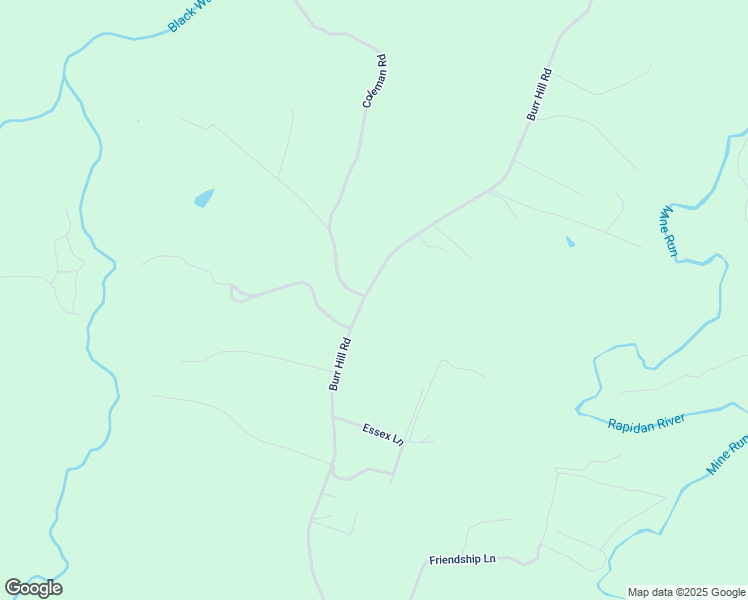 map of restaurants, bars, coffee shops, grocery stores, and more near 5419 Burr Hill Road in Rhoadesville