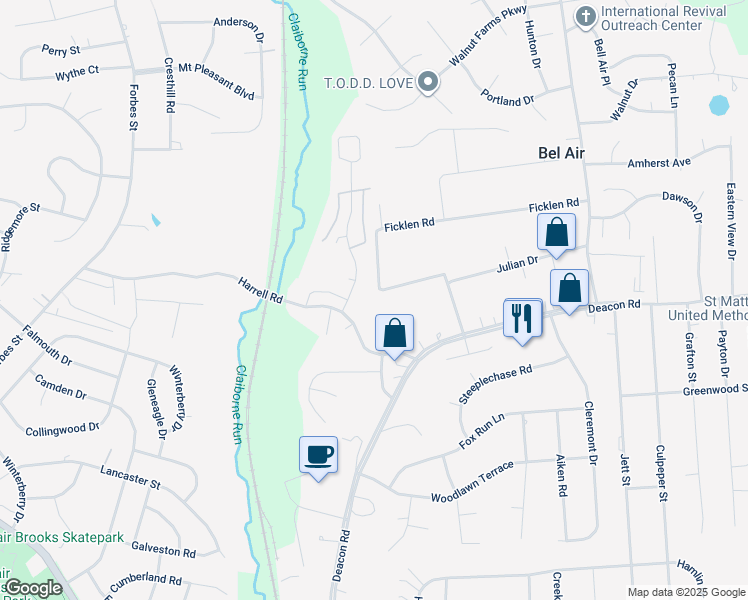 map of restaurants, bars, coffee shops, grocery stores, and more near 306 Ben Neuis Place in Fredericksburg