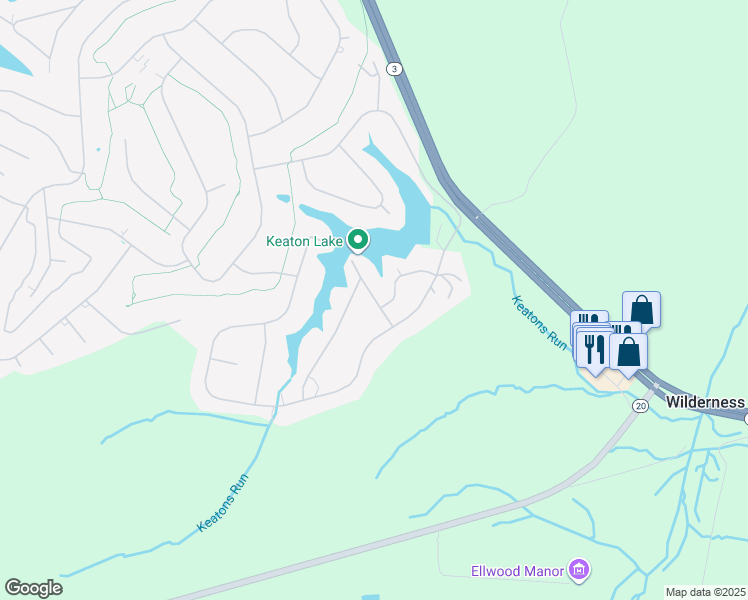 map of restaurants, bars, coffee shops, grocery stores, and more near 203 Wilderness Lane in Locust Grove