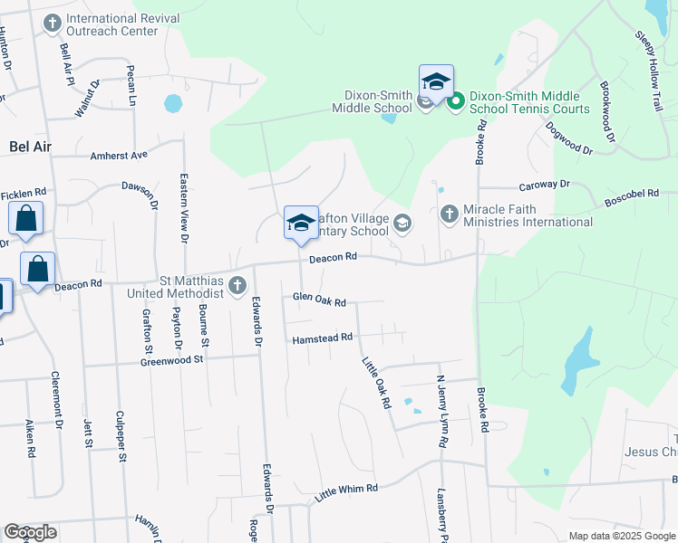 map of restaurants, bars, coffee shops, grocery stores, and more near 476 Deacon Road in Fredericksburg