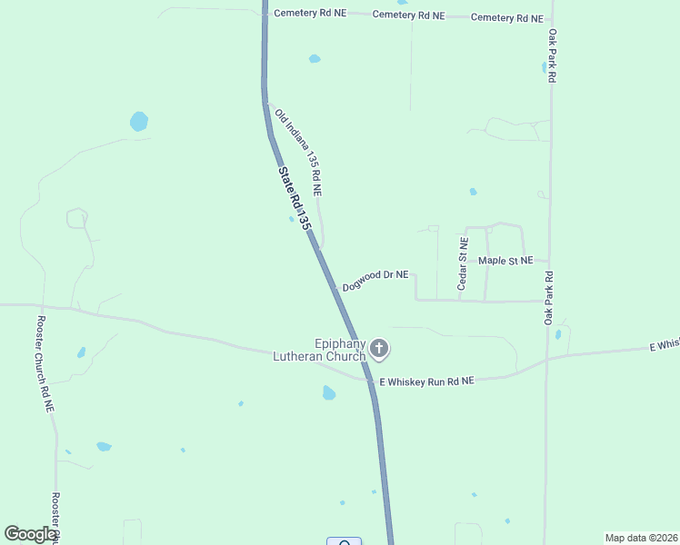 map of restaurants, bars, coffee shops, grocery stores, and more near 8850 Indiana 135 in New Salisbury