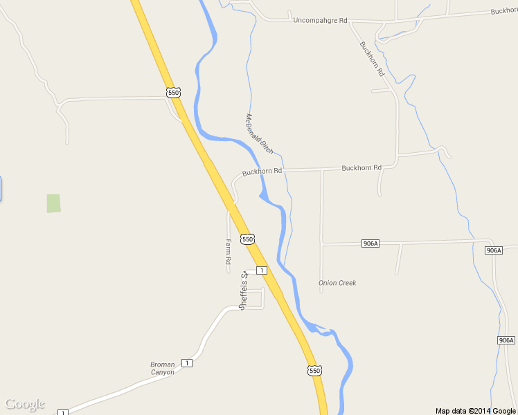 map of restaurants, bars, coffee shops, grocery stores, and more near 68283 Buckhorn Rd in Montrose