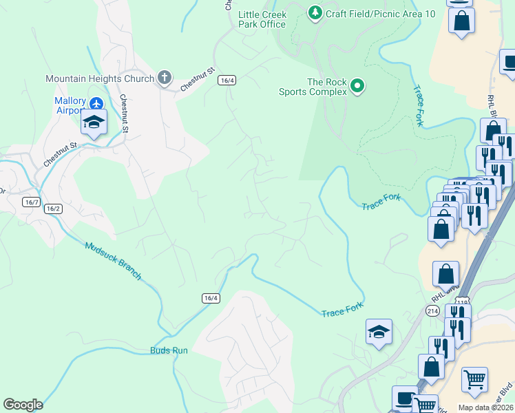 map of restaurants, bars, coffee shops, grocery stores, and more near 170-182 Myrtle Tree Rd in Charleston