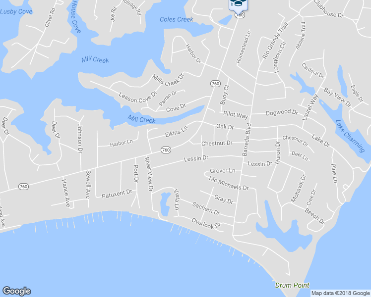 map of restaurants, bars, coffee shops, grocery stores, and more near 12966 Rousby Hall Road in Lusby