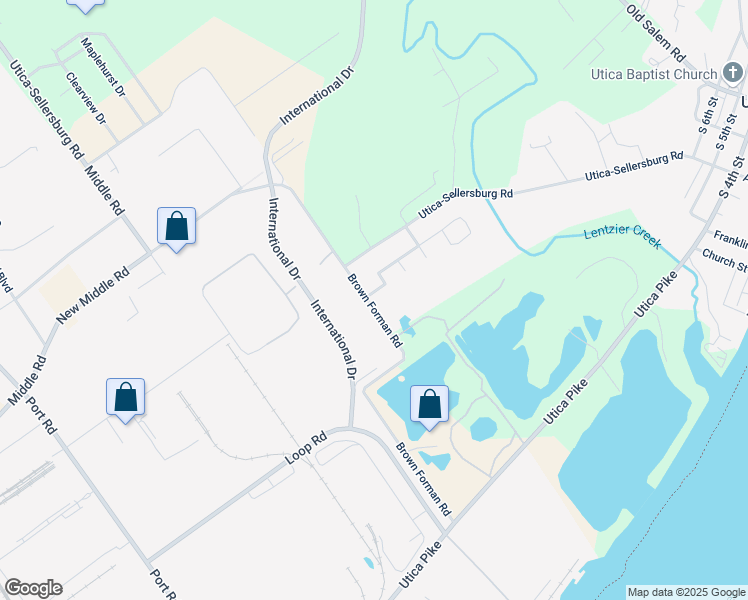 map of restaurants, bars, coffee shops, grocery stores, and more near 1509 High Meadow Road in Jeffersonville