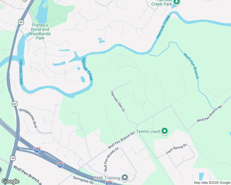 map of restaurants, bars, coffee shops, grocery stores, and more near 5705 Harrods Glen Drive in Prospect