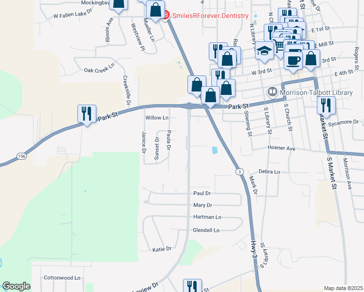 map of restaurants, bars, coffee shops, grocery stores, and more near 23 Station West in Waterloo