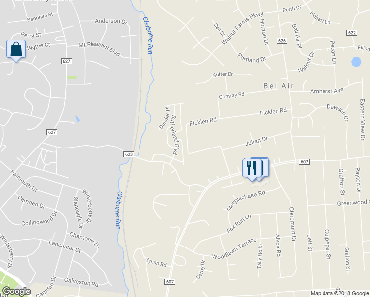map of restaurants, bars, coffee shops, grocery stores, and more near 502 Ben Neuis Place in Fredericksburg