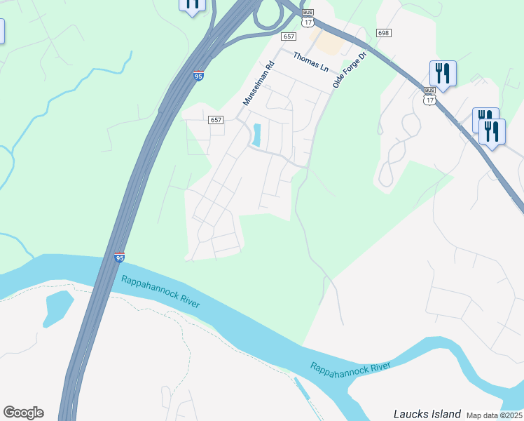 map of restaurants, bars, coffee shops, grocery stores, and more near 600 Golden Pear Lane in Fredericksburg