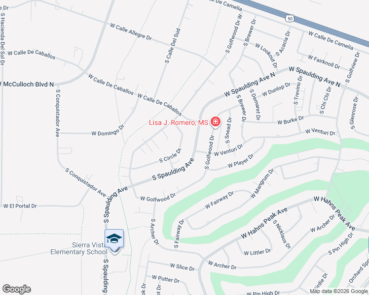 map of restaurants, bars, coffee shops, grocery stores, and more near 208-214 South Circle Drive in Pueblo West