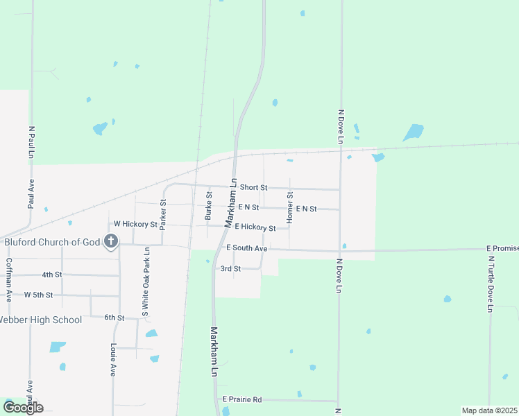 map of restaurants, bars, coffee shops, grocery stores, and more near 499 East North Avenue in Bluford