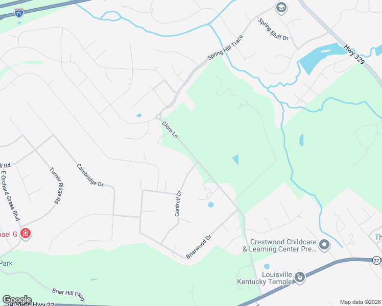 map of restaurants, bars, coffee shops, grocery stores, and more near 6620 Clore Lane in Crestwood