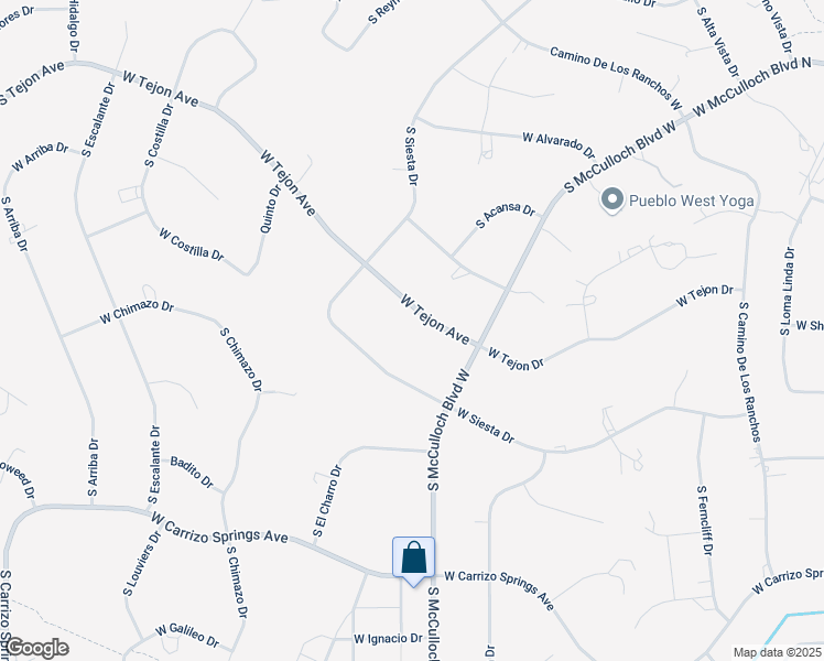 map of restaurants, bars, coffee shops, grocery stores, and more near 1620 West Tejon Avenue in Pueblo West