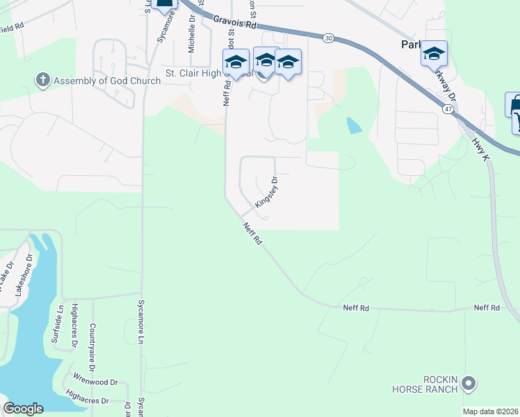 map of restaurants, bars, coffee shops, grocery stores, and more near 319 Shady Oak Court in Saint Clair