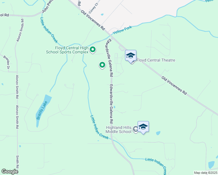 map of restaurants, bars, coffee shops, grocery stores, and more near 3925 Edwardsville Galena Road in Georgetown