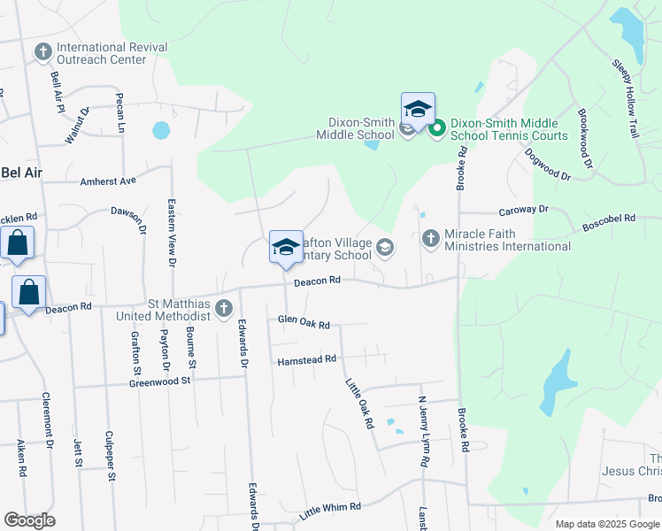 map of restaurants, bars, coffee shops, grocery stores, and more near 16 High Water Place in Fredericksburg