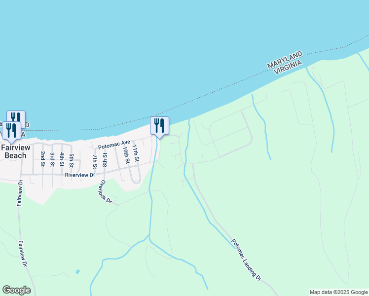 map of restaurants, bars, coffee shops, grocery stores, and more near 6087 Bamboo Point in King George