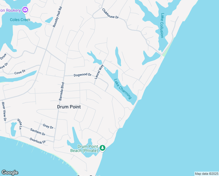 map of restaurants, bars, coffee shops, grocery stores, and more near 514 Dogwood Drive in Lusby