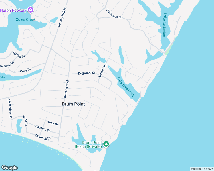 map of restaurants, bars, coffee shops, grocery stores, and more near 484 Lake Drive in Lusby