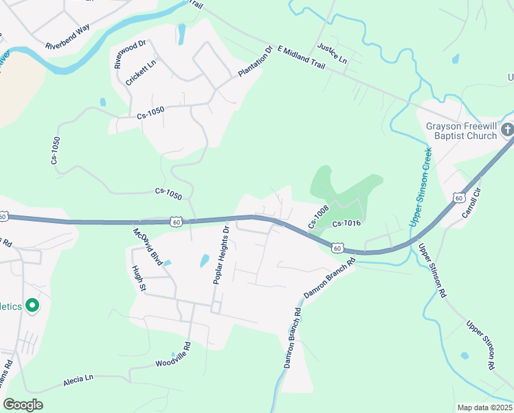 map of restaurants, bars, coffee shops, grocery stores, and more near 100-1198 Rose Street in Grayson