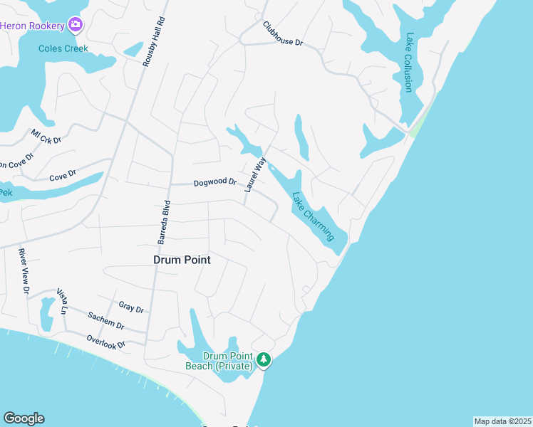 map of restaurants, bars, coffee shops, grocery stores, and more near 484 Lake Drive in Lusby