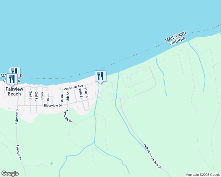 map of restaurants, bars, coffee shops, grocery stores, and more near 6080 Bamboo Point in King George