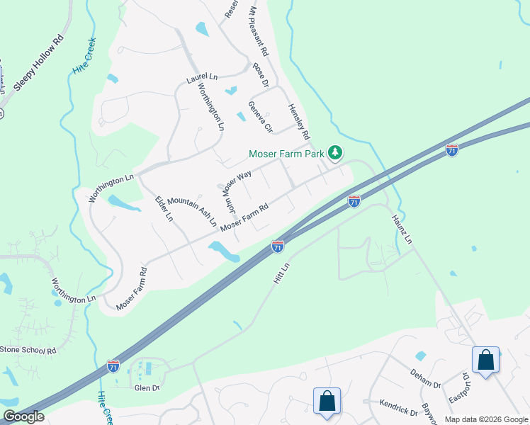 map of restaurants, bars, coffee shops, grocery stores, and more near 6211 Elizabeth Court in Prospect