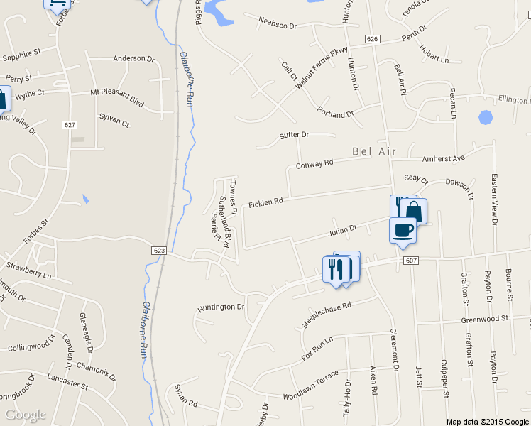 map of restaurants, bars, coffee shops, grocery stores, and more near 944 Ficklen Road in Fredericksburg