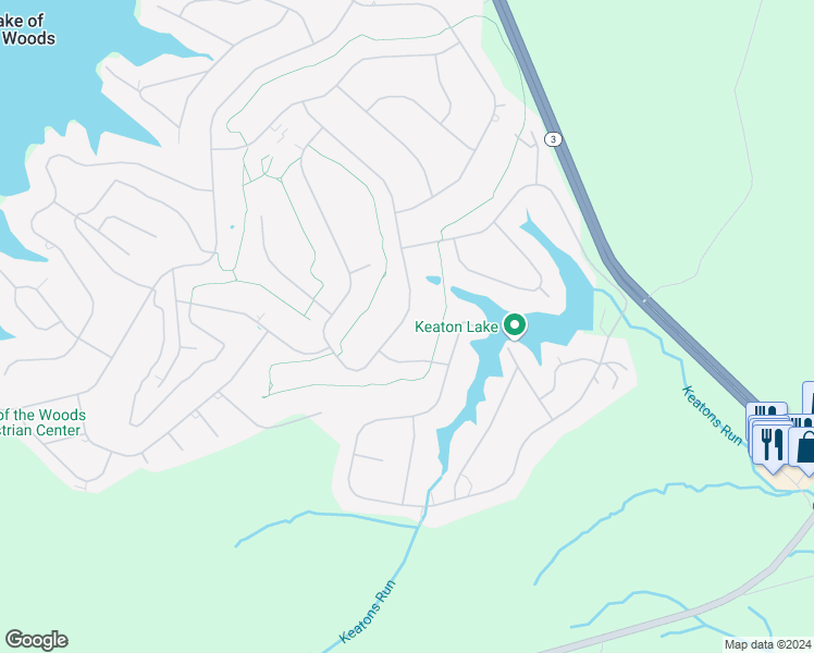 map of restaurants, bars, coffee shops, grocery stores, and more near 423 Birdie Road in Locust Grove